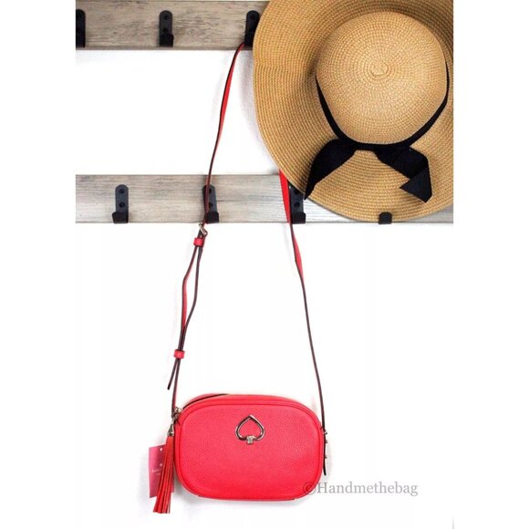 NEW Kate Spade Kourtney Small Camera Bag Stoplight Pebble Leather Crossbody Bag